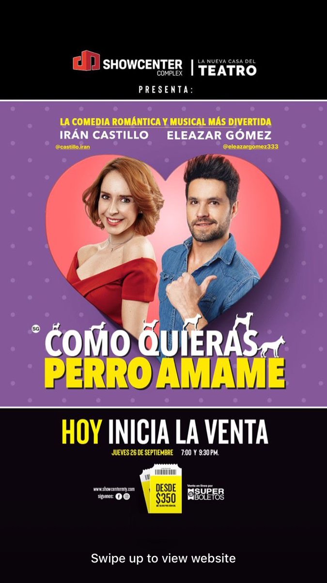 EleazarFansMty's tweet photo. No se pierdan @PerroAmame el 26 de septiembre en Monterrey. @EleazarGomez33 @IranCastilloCom https://t.co/IUZp5L50lX