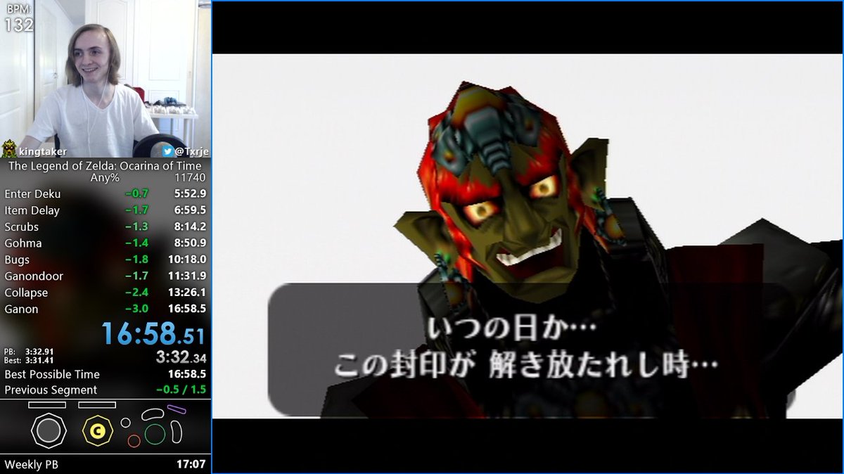 Txrje's tweet photo. Ocarina of Time has now been completed in under 17 minutes. Thank you everyone for joining me on the journey, but it doesn't end here! 🖤

(FUCK YES DUDE) https://t.co/zr9INRkr1D