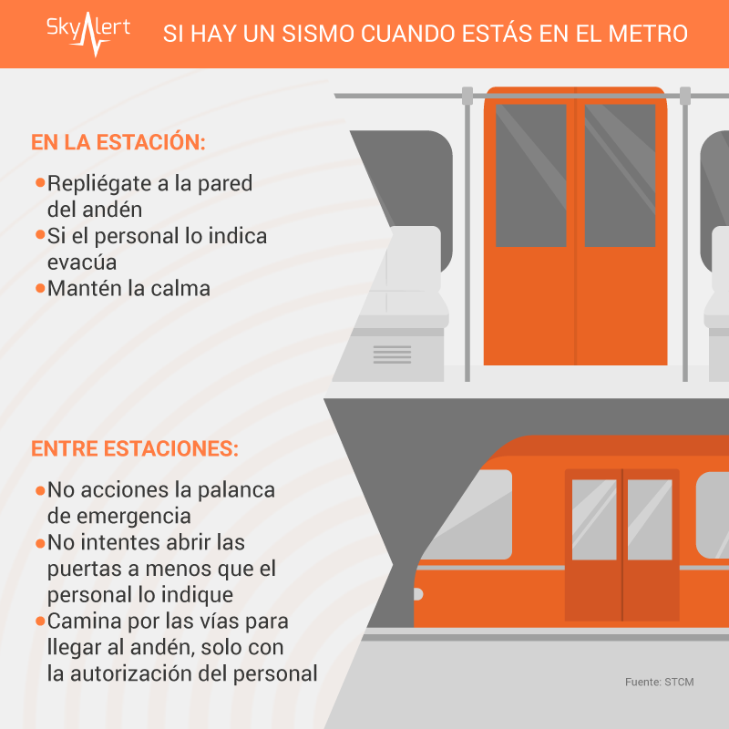 SkyAlertMx's tweet photo. Si viajas con frecuencia en el metro es necesario que conozcas las medidas en caso de sismo. 

Comparte la información y ayúdanos a fomentar la #CulturaSkyAlert.

¡Descarga #SkyAlert y mantente informado! 👉📱 https://t.co/npkMwdXvBb

#MartesDePrevención https://t.co/RUMAloQKa6