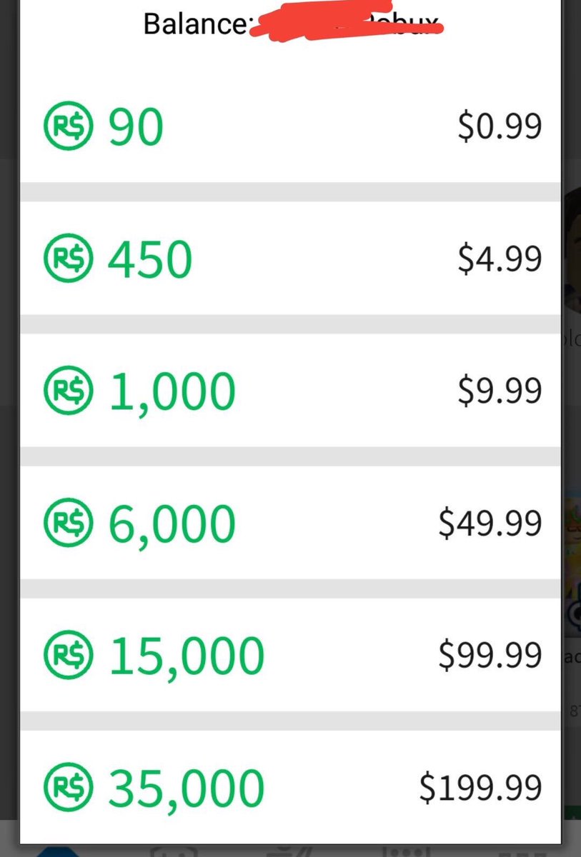 Robux Prices Mobile