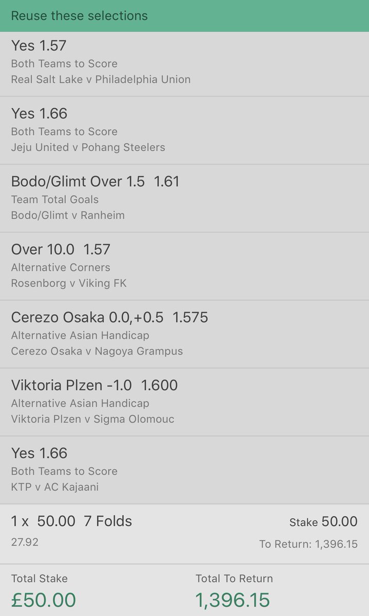 The Billionaire Boys Acca:

7 Men and a Dream!

- <a href="/InplayMan/">InplayMan™ 💜</a>
- <a href="/Sjakktrekk/">Simónður</a>
- <a href="/DubsandTrebs/">Dubs & Trebs</a>
- <a href="/cornersbychris/">Corners by Chris 🚩</a> 
- <a href="/wizard_season/">Tipster Wizard</a> 
- @cashinplay_ 

this wins I will give away Half the winnings to one of you &amp; other Half to charity! Loss. One gets £50.

RT &amp; Like This Tweet To Enter!