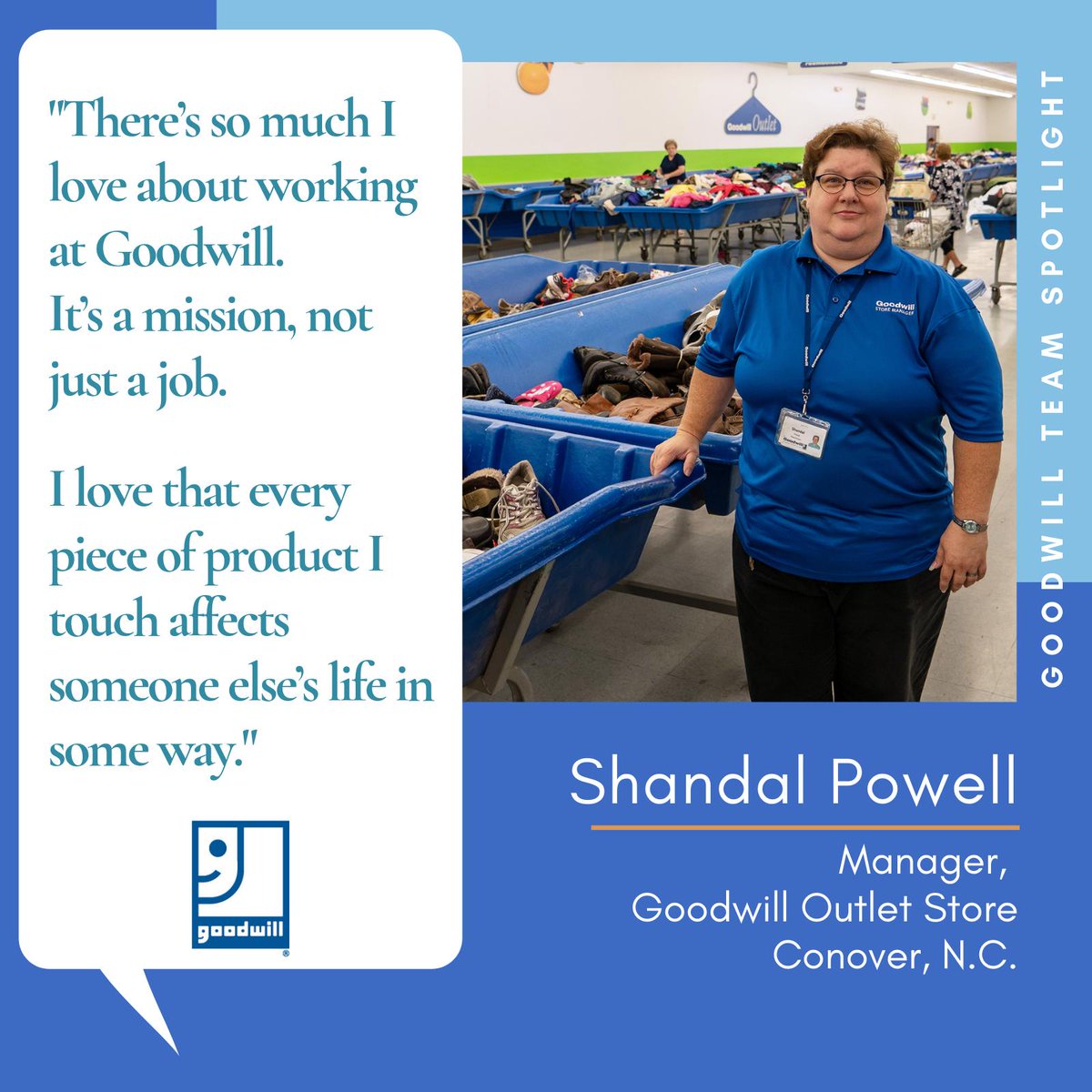 GoodwillNWNC's tweet image. Congrats Shandal for your promotion to Store Manager at the #Conover Outlet Store! Shandal joined as a temp at the Outlet not even 3yrs ago. We've been so excited to see her grow &amp;amp; advance! You can be part of #teamgoodwill too - Check out JobsAtGoodwill.org