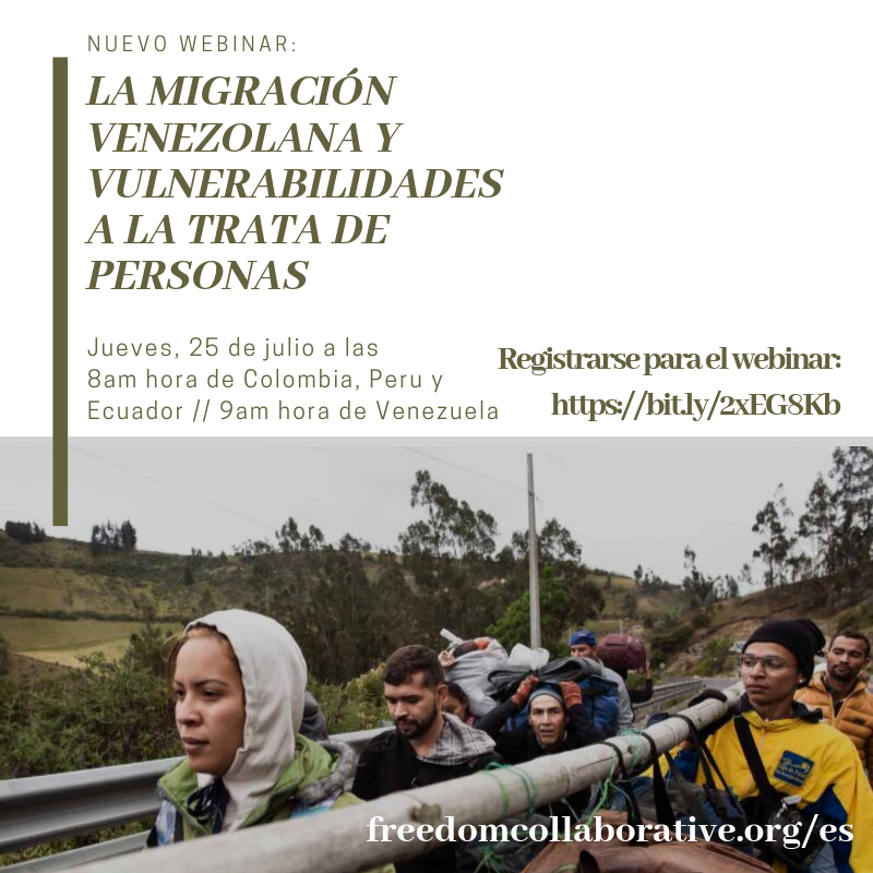 dorennys_angulo's tweet photo. Este #25Julio 9 am, en el mes contra la #TrataDePersonas estaré en una experiencia maravillosa, un #Webinar gracias al apoyo de la plataforma #FreedomCollaborative sobre Migración venezolana y las vulnerabilidades a la trata de personas, Regístrate aquí, https://t.co/bj76gO8n6q. https://t.co/7ZlgmjoGzP