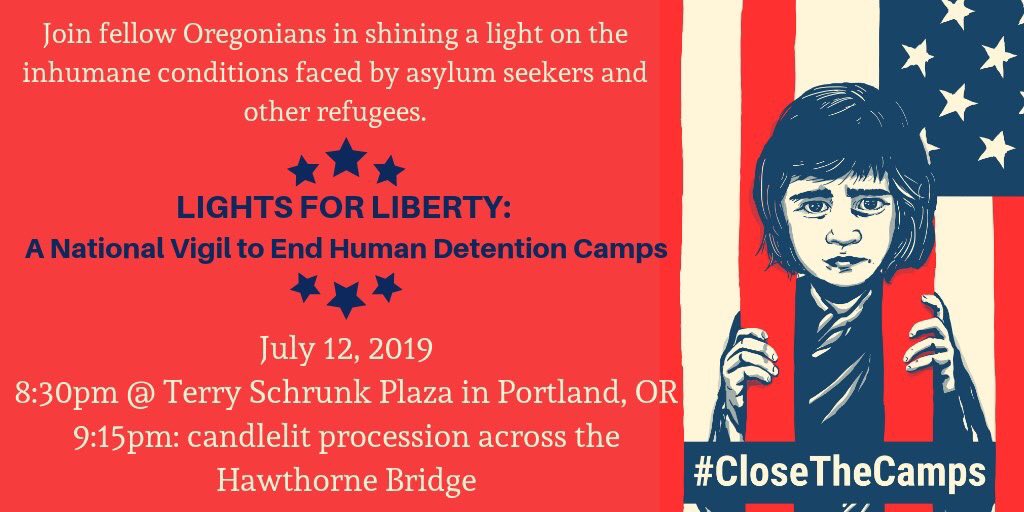 We are proud to be a national sponsor of #Lights4Liberty.  Bring your signs, lights & desire for change & join us tonight in PDX to demand an end to the #CrimesAgainstHumanity committed at our border. #CloseTheCamps #AbolishDetention #inouramerica #FridayThoughts