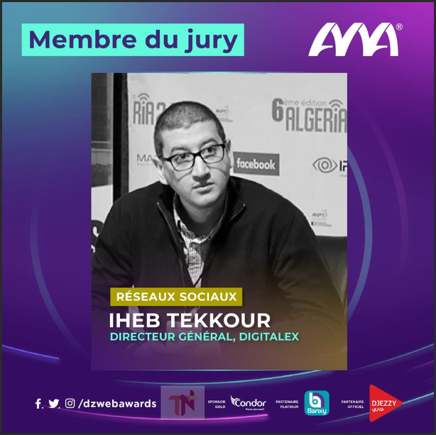 TheTechnologyNW's tweet photo. من أعضاء لجنة تحكيم جوائز الويب الجزائري 2019 @dzWebAwards ( فئة السوشيال ميديا ) : @IhebTekkour .
- المدير العالم لـ #Digitalex
- شغوف بالويب والتقنيات الحديثة والتسويق الالكتروني
- ماجستير في التسويق الالكتروني من جامعة ويسفورد #سويسرا
_ عمِل كمسؤول للرقمية في @nissam الجزائر https://t.co/K8DGaQ4H1K