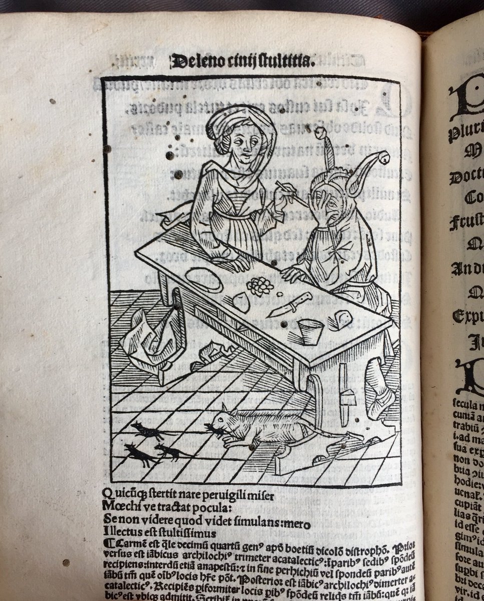 ParkerLibCCCC's tweet photo. @CorpusCambridge @suz_paul @BLMedieval @camedieval @BodCons @TheArtsSociety_ @westdeancollege @LovettPatricia @heritage_crafts @aldevine This ancient ancestor of our sprightly present-day collection carers survives in SP.106/'Navis stultifera', our #earlyprint copy of the Paris 1505 Latin trans of Seb Brant's 'Ship of Fools' (cf https://t.co/igkKlf5i4g):
For max #FridayFeeling, enjoy these vivacious #woodcuts! https://t.co/PJP4Rd2Cwo