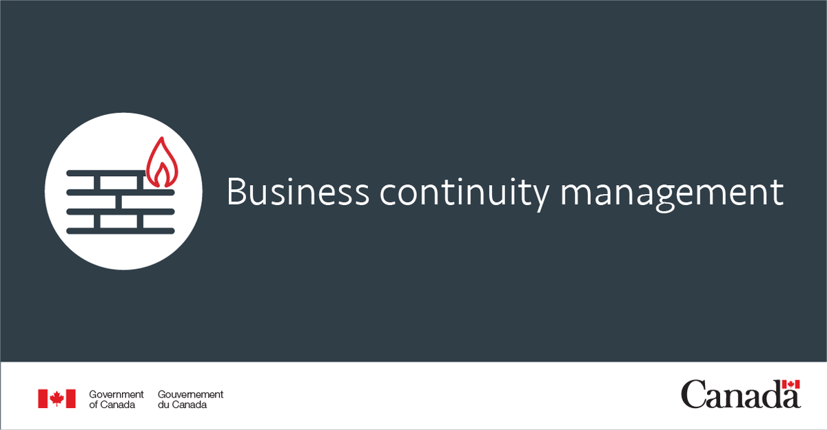 TBS_Canada's tweet photo. #GCSecurity control: During unexpected events, like floods, the #PGS provides departments with direction on procedures they need to put in place to ensure the continuity of business operations. Find out how: https://t.co/A7ibrpuLYr https://t.co/B0emV694MY