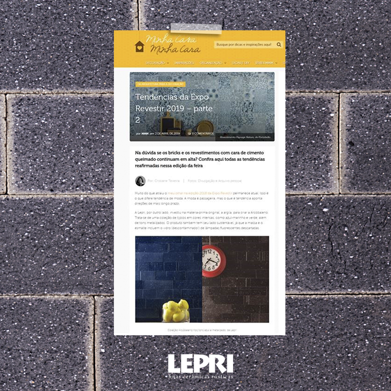 lepriceramicas's tweet photo. Confira o que o blog Minha Casa Minha Cara publicou sobre a participação da Lepri na Expo Revestir 2019:
https://t.co/wXp9mV72EO
.

#revestir #exporevestir #LepriNaRevestir #exporevestir2019
#lepri #lepriceramicas #revestimentos #bricks #ecologicos https://t.co/9dz4WWKsCq