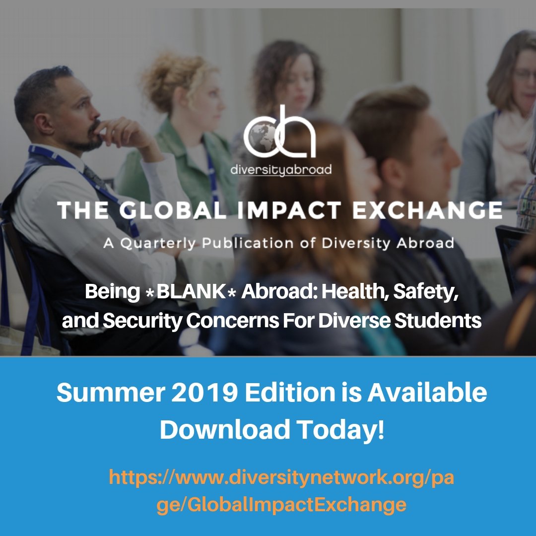 The Summer 2019 edition of the Global Impact Exchange is now available. Learn more about the roles we play in addressing health &amp; safety and creating conditions &amp; practices for student success while being *BLANK* abroad.  ow.ly/OoJU50uW2xq