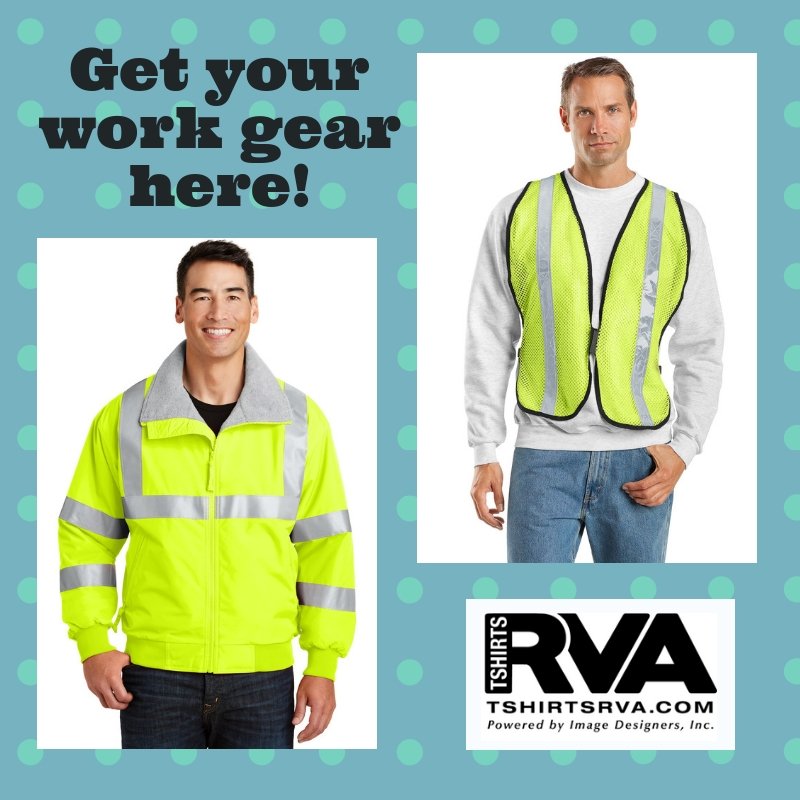 ImageDesigners's tweet image. Whether you're working hard or hardly workin' 🤪From t-shirts, to scrubs, to polos and work vests, we've got your customizations covered! #ImageDesigners #RVA #CustomScreenPrinting #WorkUniforms