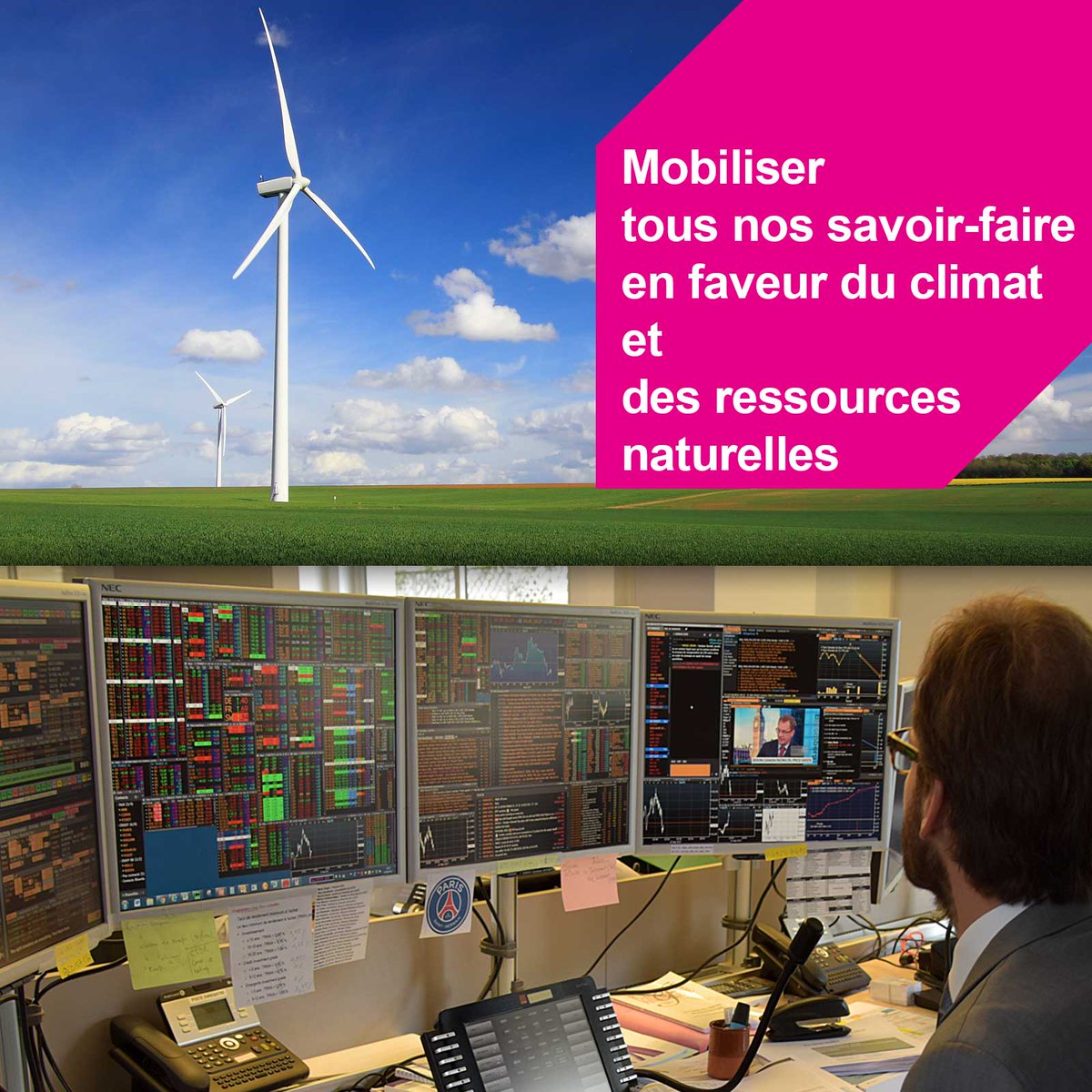 caissedesdepots's tweet photo. Pour agir en faveur du #climat et des ressources naturelles, nous mobilisons l’ensemble de nos instruments financiers : #Investissements, #prêts, #gestiondactifs, #participations https://t.co/TyzRGjSWgI