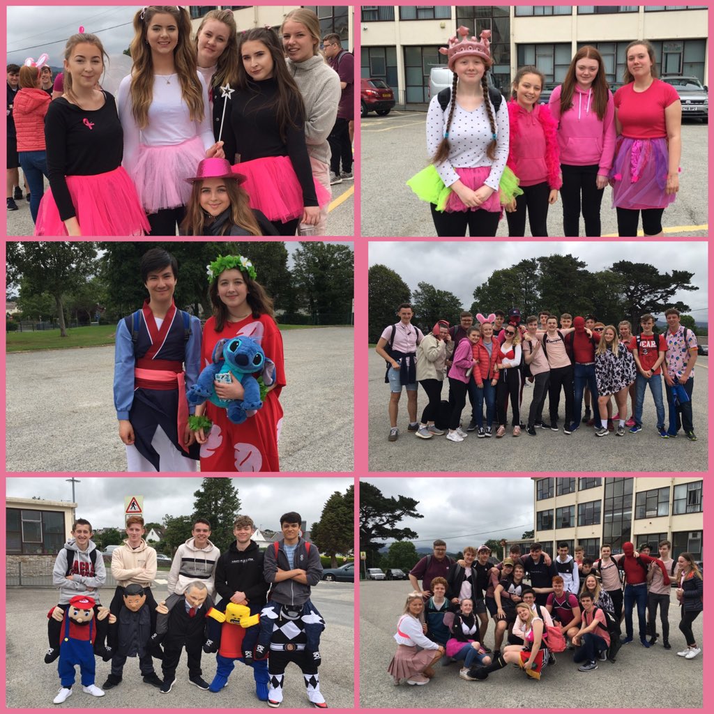 DavidHughes6ed's tweet photo. Bl12 yn ddigon o sioe ar y daith gerdded i godi arian i @BCCareCymru heddiw!  #sbort Yr12 well dressed for the walk to raise money for @BCCareCymru today! #fun https://t.co/5gLEt5YUdP