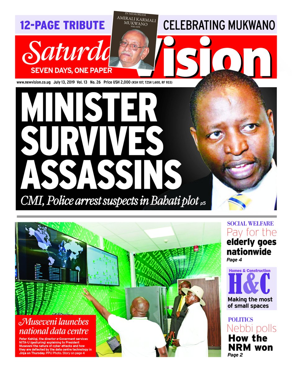 SaturdayVision's tweet photo. HOT OFF THE PRESS! Your #Saturday copy
@fosike @ckiwawulo @EtukuriCharles @john_masaba @ruthdavoice @pkwesiga @MukiibiH_NV @pbusharizi @dyermarti1 @AraaliAraali https://t.co/8De4TD2GG2