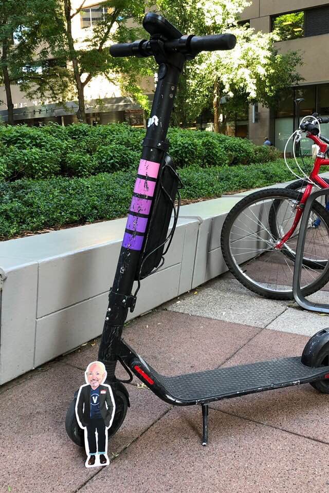 VarsityBranding's tweet photo. #flatwayne moving on to the next meeting #whereswayne #scootertime https://t.co/74tNsfYAij