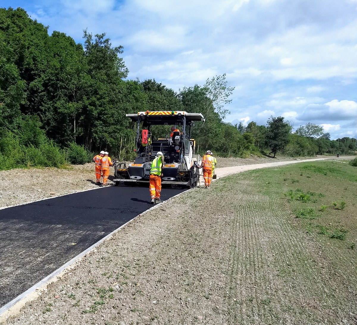 GKLGroup's tweet photo. After being flooded out by 5 inches of rain in June, the first day of tarmac was laid at Teardrop Open Spaces yesterday! https://t.co/zFaPJ20ms6