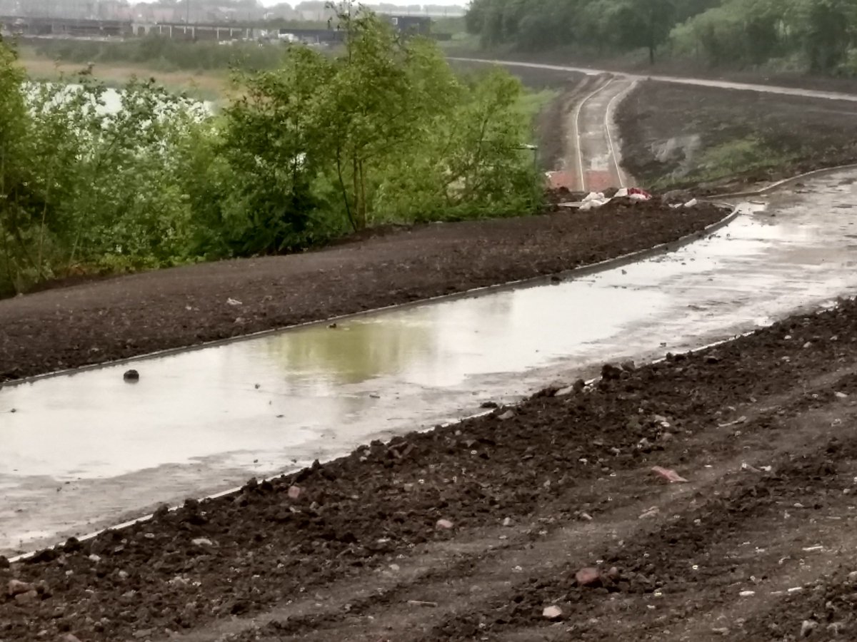GKLGroup's tweet photo. After being flooded out by 5 inches of rain in June, the first day of tarmac was laid at Teardrop Open Spaces yesterday! https://t.co/zFaPJ20ms6