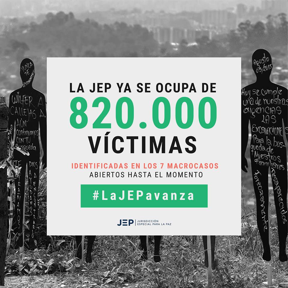 📝|| La <a href="/JEP_Colombia/">Jurisdicción Especial para la Paz</a> ya se ocupa de 820 mil víctimas que están identificadas en los 7⃣ grandes casos abiertos hasta el momento por esta Jurisdicción.
#LaJEPavanza
#JEPcumpleALasVíctimas