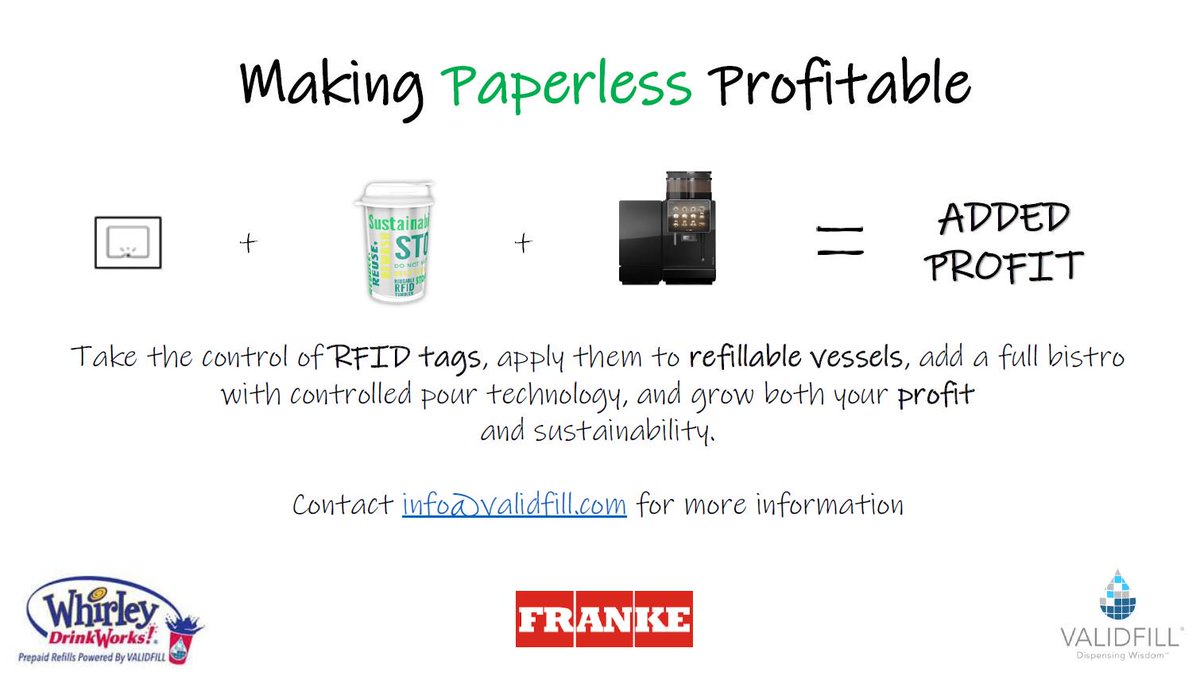 ValidFill's tweet photo. Day 2 of #NACUFS2019 🎉 Today we are demonstrating how to offer UNLIMITED REFILLS of world class coffee on campus! Stop by Booth #723! #ReduceReuseRecycle #RethinktheRefill #MakingPaperlessProfitable #PoweredByRFIDTechnology #CampusDining #Campus #College #University #NACUFS https://t.co/vPpNJKahXf