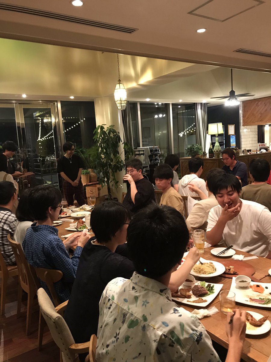 ngclab's tweet photo. 新メンバーのB3との初顔合わせでした。
楽しかったですねー
お店もとってもお洒落で草津市が一望できました！ https://t.co/Rgty2ZCkyW