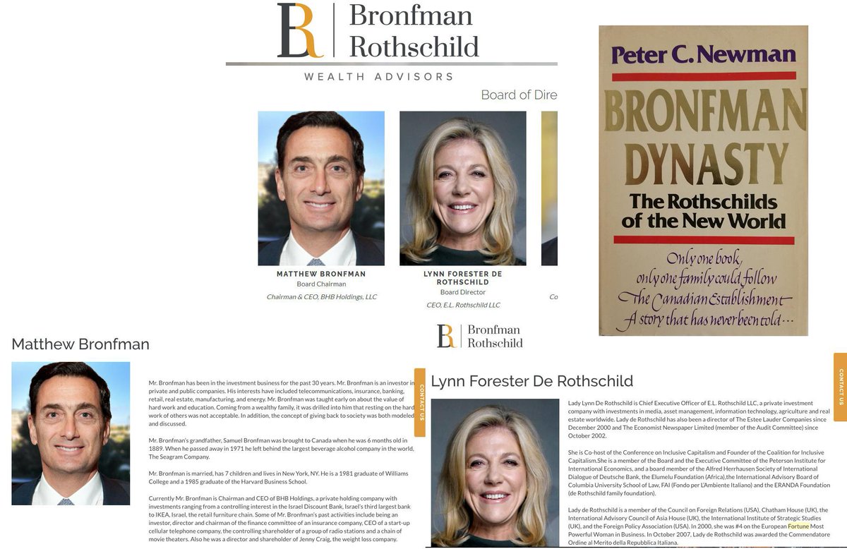 How does LDR (Rothschild's) connect to the Bronfman's? Find the bridge.Think Company.How is Bronfman connected to NXIVM?The Answer https://twitter.com/WatcherDead/status/1149442984561324032 #QAnon  #WWG1WGA  #GreatAwakening  #DarkToLight  #Epstein  #LynnDeRothschild