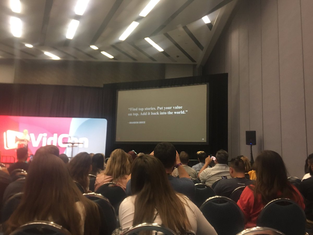 Power-nugget for building your brand as a creator from top design influencer Brandon Groce “Find top stories. Put your value on top. Add it back into the world.” Powerful for traditional brands too, imho <a href="/TPNRETAIL/">TPN</a> #VidCon2019 <a href="/brand0ngr0ce/">Brandon Groce</a>