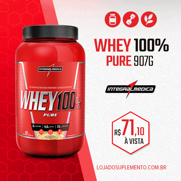 lojasuplemento's tweet photo. APROVEITE: Whey 100% Pure 907g da Integralmédica por apenas R$ 71,10 à vista! 
💪 100% Whey Protein Concentrado (WPC);
💪 21g de proteína por porção;
💪 4,6g de BCAA por porção;
https://t.co/hAUfyEonP7 #Oferta #Promo #LDSRocks https://t.co/wrmgMJwRIq