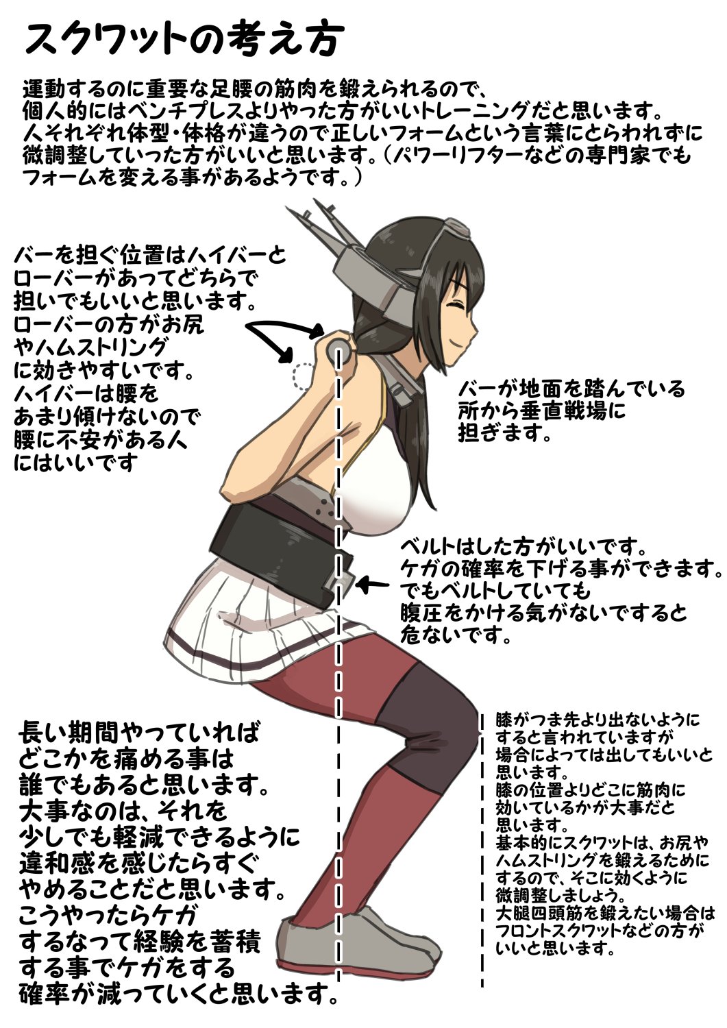 تويتر みすみ على تويتر ダンベル何トン持てる 一年以上スクワットやってきて思ったことを描きました 特に女性の方は足が美しい形になるのでやった方がいいと思います 艦これ T Co Ddnirfetq1