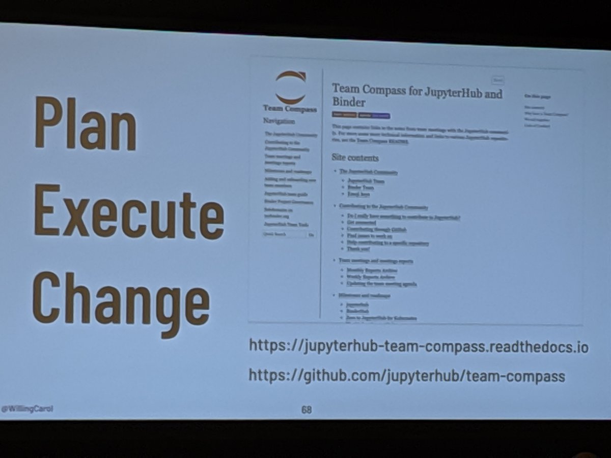 GuenP's tweet image. Team Compass for effectively tracking plans, roadmaps and execution #SciPy2019 #jupyter @WillingCarol