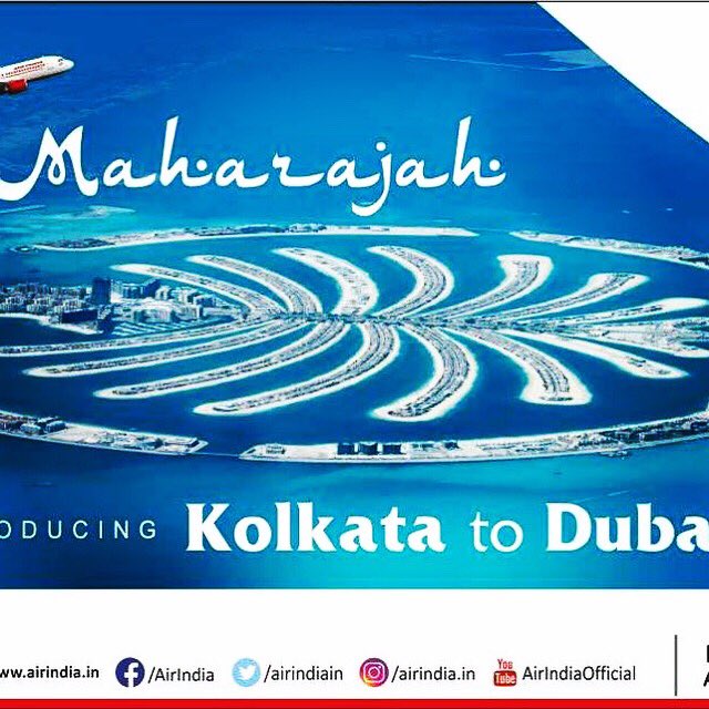 AirindiaCh's tweet photo. #FlyAI : #AirIndia introducing #nonstop flight to #Dubai from #kolkata . Log on to https://t.co/U9lHhcLUNJ  for unbelievable fares !! https://t.co/eHehlyZz87