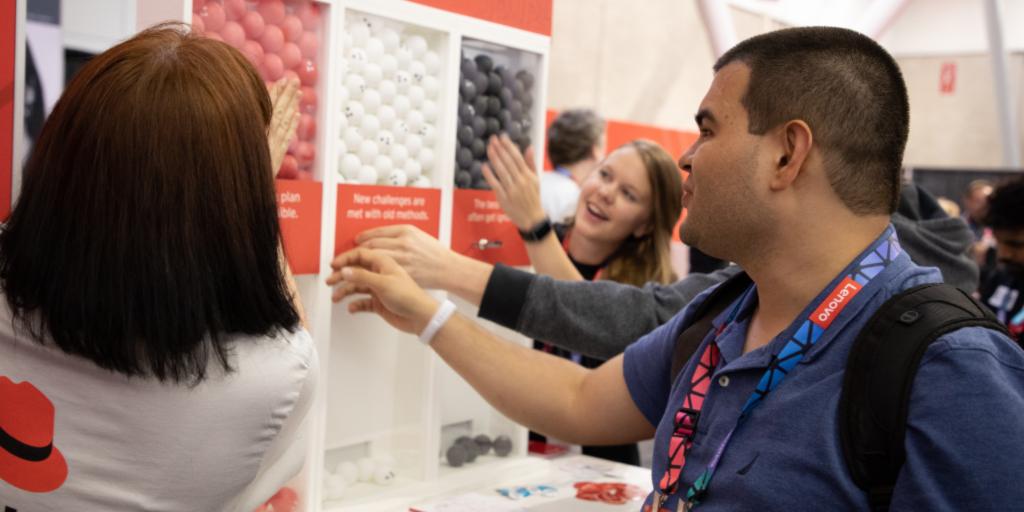 RedHat's tweet image. At #RedHat, we understand that tackling bold business challenges requires more than technology alone. This year at #RHSummit, we crafted a unique experience to help attendees understand the power of working openly. Read more: red.ht/2X8kBc3 #TheOpenOrg