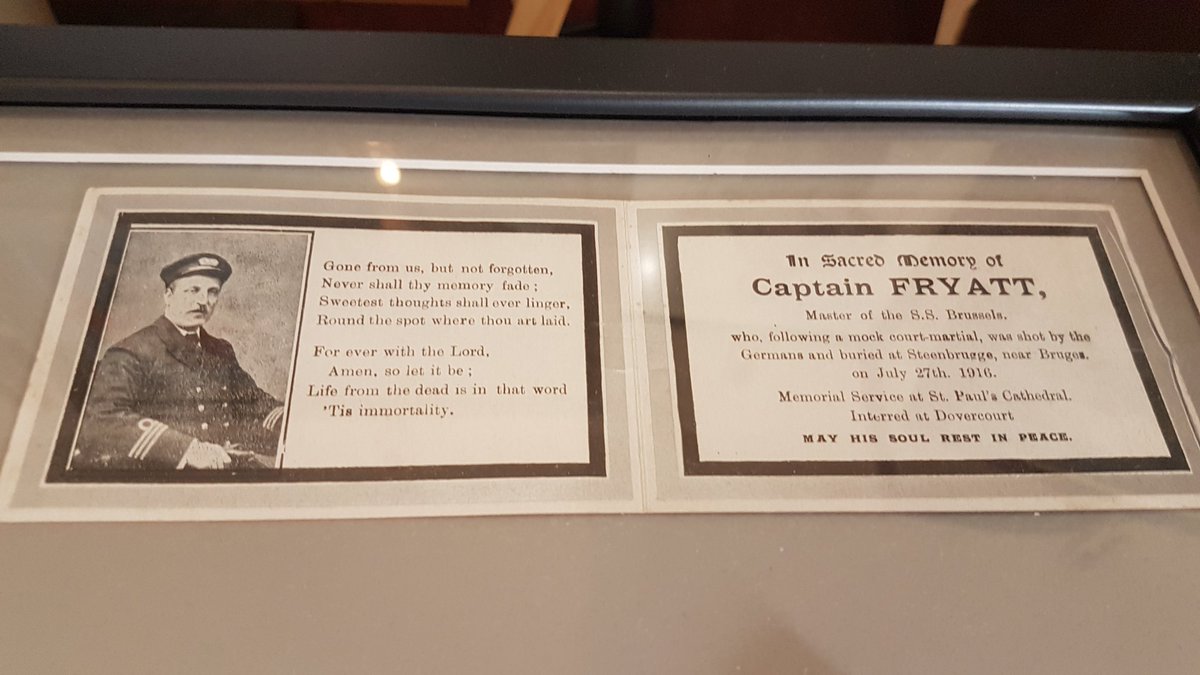 TanyaTanyamf's tweet photo. Capt Fryatt Exhibition- if you havent been yet, please do visit, a fascinating insight into a true hero #CaptainFryatt #HistoricHarwich https://t.co/xjBzImzAwM