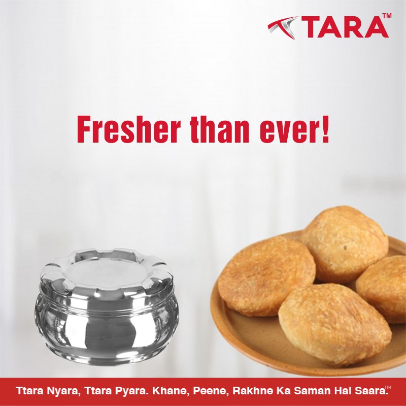 TtaraHomes's tweet photo. Puris stay hot n fresh in our Dabbas &amp; casserole that are designed to retain the authentic nutritional value of its contents.
#Ttara #TtaraHomes #Dabbas #Food #Kitchen https://t.co/wpLxAv9iG7