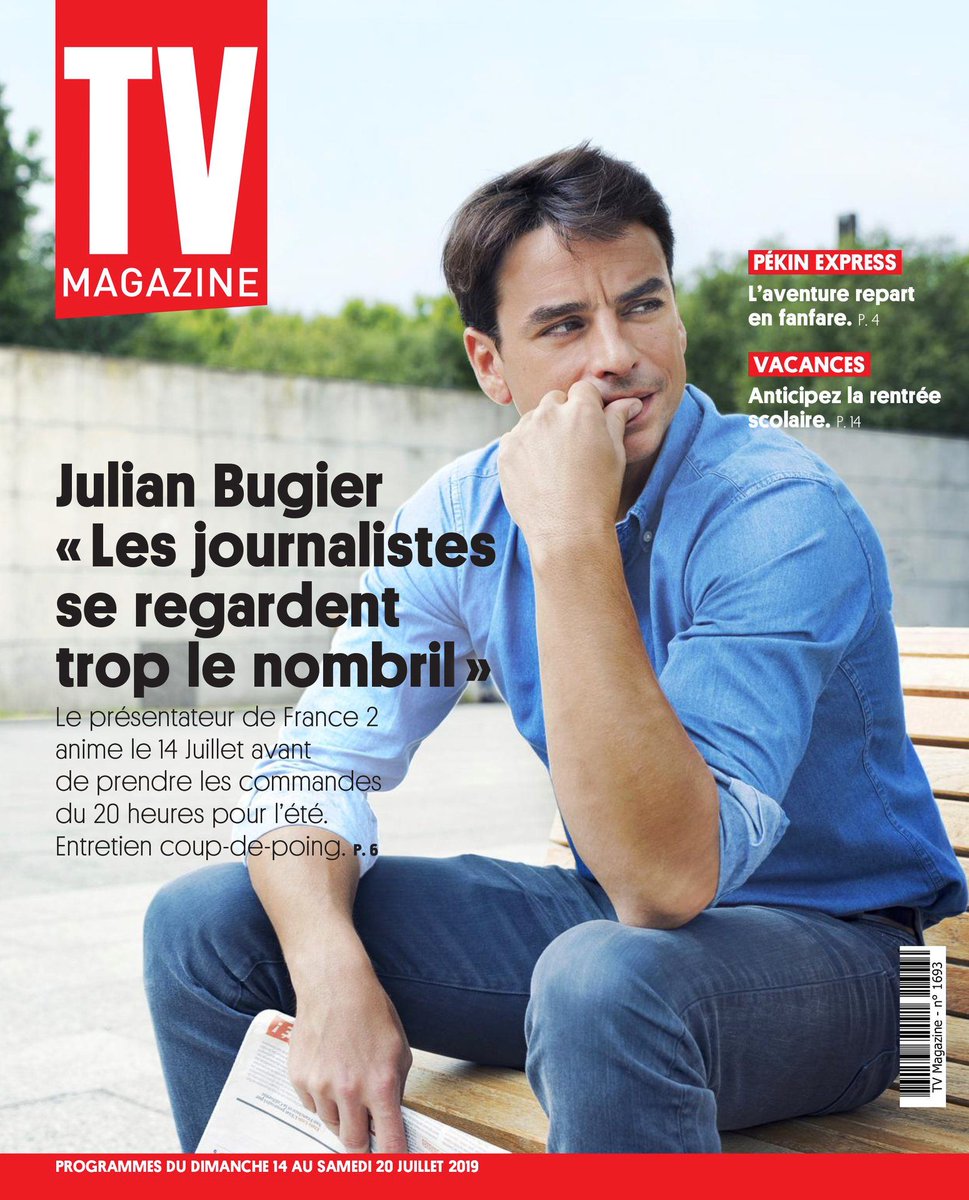 Le journaliste <a href="/JulianBugier/">Julian Bugier</a> en couverture de <a href="/TVMAG/">TV Magazine</a>  © <a href="/PatrickFouque/">patrick fouque</a> / <a href="/Starface/">starface</a>  <a href="/SophieTonelli/">Tonelli Sophie</a> #TVMagazine @France2tv #14juillet #JT #info #journalistes