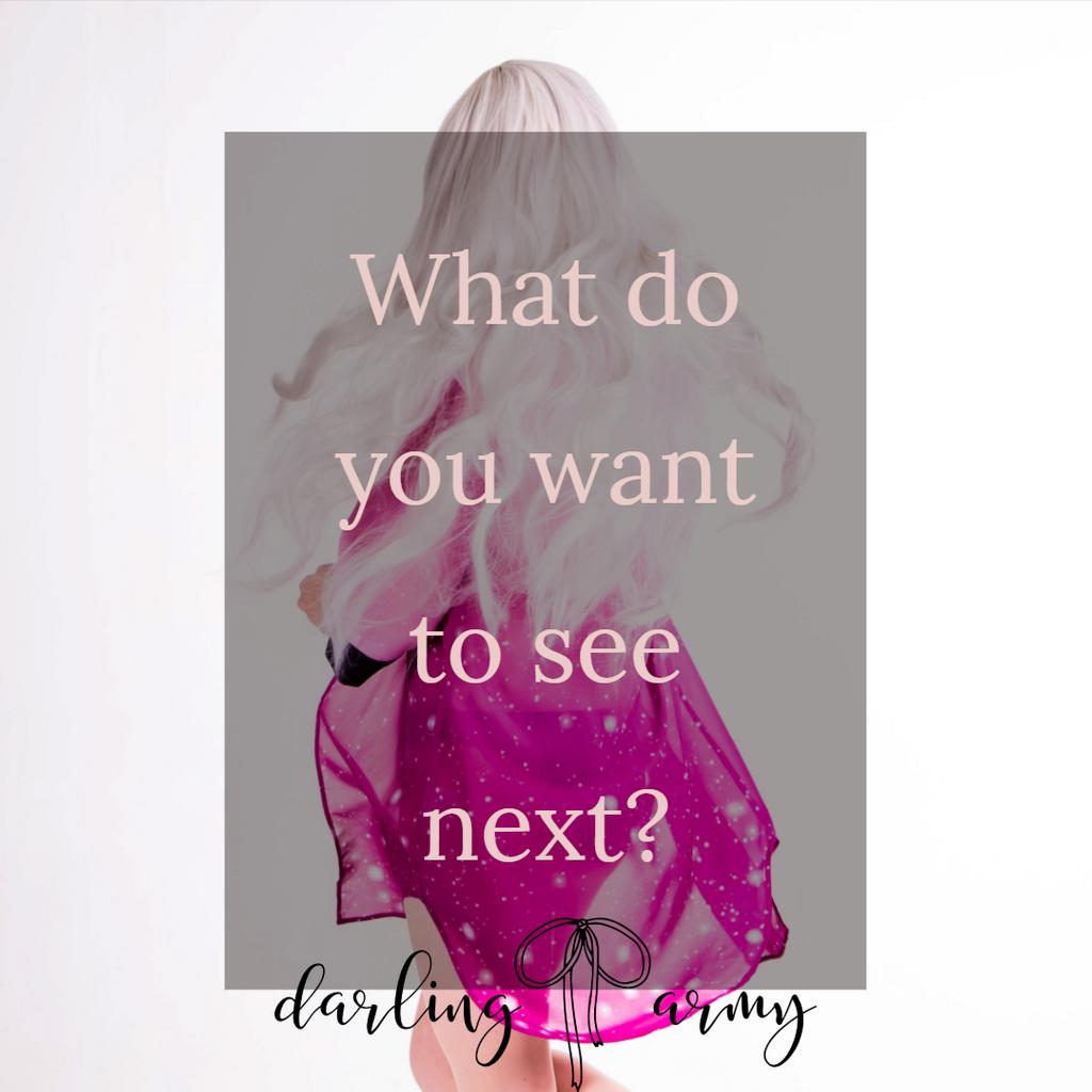 TheDarlingArmy's tweet photo. It's that time! What design would you like to see in the #DarlingArmy style? I have too many new ideas  XD https://t.co/QhQqeCTFWk