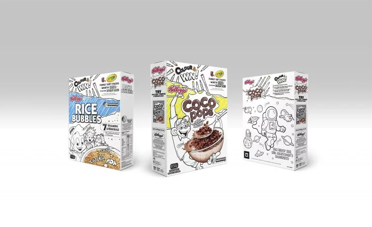 Can you imagine the cereal isle? Kellogg’s has temporarily made the packaging for its most popular cereal varieties black and white in a new partnership with Crayola: dogroup.co/2JAlBfi