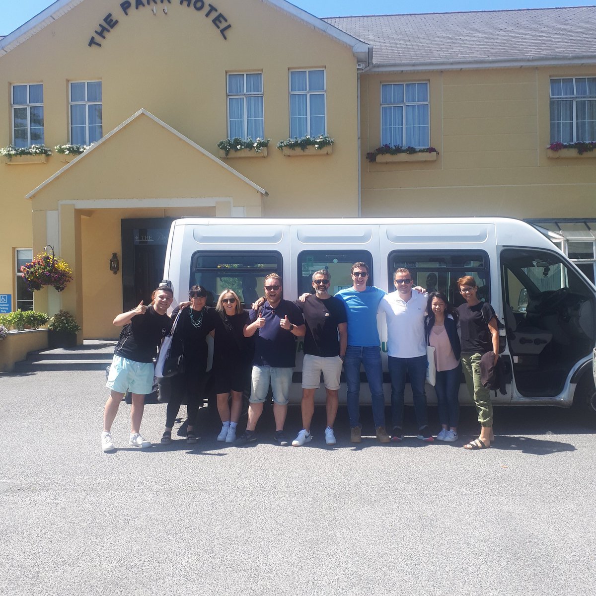 A great bunch out from the park hotel just arriving back on our free shuttle bus service 
Please call 0851113850 
waterfordgreenway.com