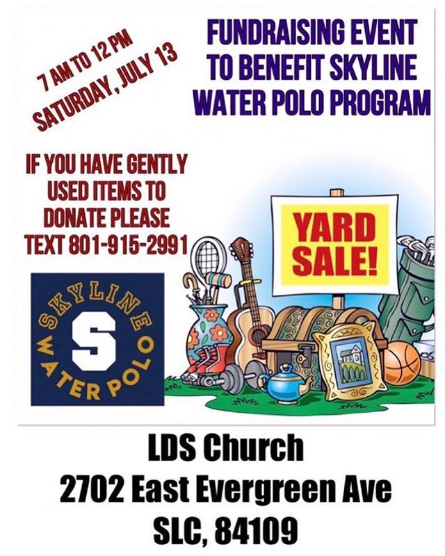 tweeterton's tweet photo. I’ve been helping coach water polo at skyline this year and it’s been a blast! We’re having a fundraiser via a yard sale Saturday, July 13. If you have any gently used items or want to see if someone’s gently used item is your treasure, help us out :) We… https://t.co/4i84L7CjIu https://t.co/WGrZsKu5dh