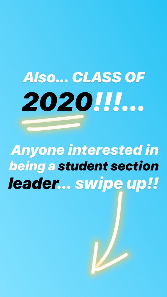 2020_oab's tweet photo. Hey class of 2020!!!! Anyone interested in being a student section leader? DM the page or contact Serenity. ‼️‼️ AND!! We would like to hear your input on game themes you would like to see this year! https://t.co/h7Kbk98GuG