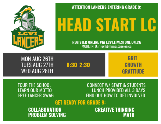 LCVI_LDSB's tweet photo. Registration for Gr. 9 #HeadStartLC now open: https://t.co/YBkG5UGk8a https://t.co/lHouTDtvgk