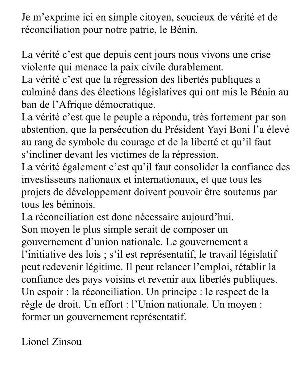 Lionel Zinsou tweet media