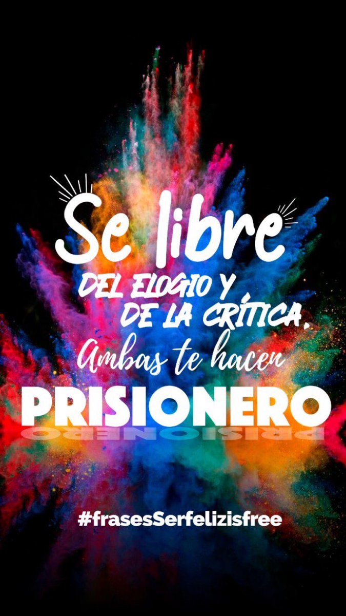 Libérate del elogio y la crítica, no permitas aquello que robe tu tranquilidad, se feliz! 
<a href="/SerFelizIsFree1/">Ser Feliz Is Free International Foundation</a> #SerFelizIsFree #SerFelizIsFree4All