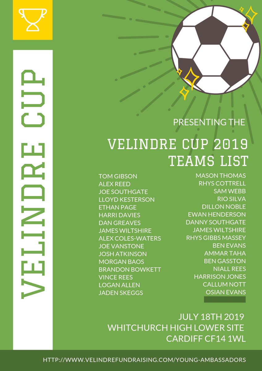 Velindre_YA's tweet photo. THE TEAMS ARE OUT. THE DATE IS SET. GET DONATING ❤️💚 #TheVelindreCup https://t.co/pzZco495s6
