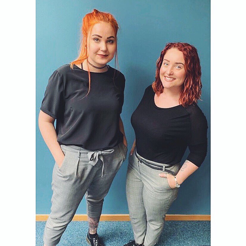 Jessi in today’s staff meeting: Girls, did you come to work in the same outfit on purpose? 
#workuniform #strikeapose #likemindedcolleagues #sameoutfit #tweed #redheads #strongstaff #womenatwork #happyaccident