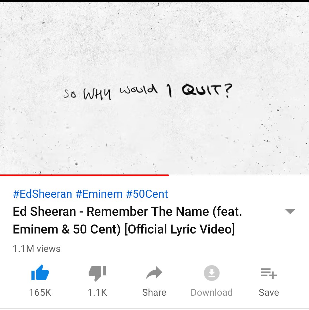 Eminǝm Hub Ed Sheeran Remember The Name Ft 50 Cent Eminem Lyric Video Has Now Surpassed 1 Million Views