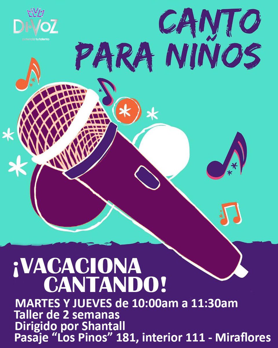 ClubDivoz's tweet photo. ¡YA SE VIENEN LAS VACACIONES! 💜 ¿Tus hijos no tienen planes para disfrutar de sus días libres? 😩 ¡NOSOTROS SÍ! 😍 Hemos preparado 4 clases especiales en las que pasaremos juntos unas vacaciones inolvidables 💪🏽 Taller dirigido por @shantisworld para niños de 5 a 12 años 💜 https://t.co/g1MG60ceNb