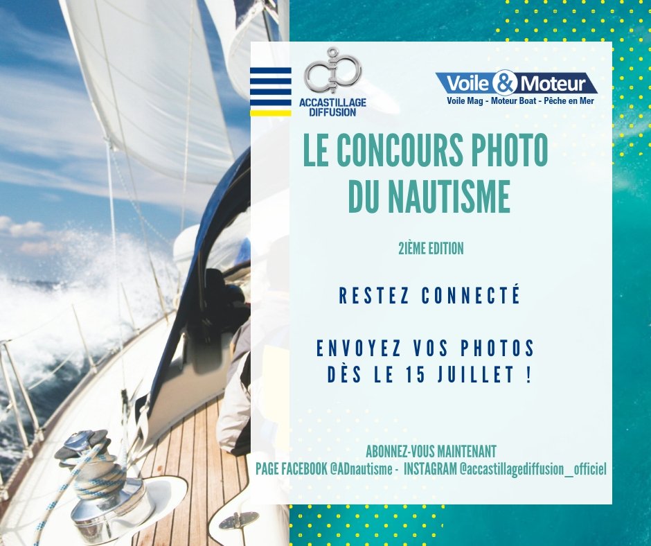 C'est parti pour la 2nde édition du ⛵️CONCOURS PHOTO DU NAUTISME ⛵️ en partenariat avec Voile &amp; Moteur ( Voile Mag - Moteur Boat - Pêche en Mer)

🔝🔝🔝départ lundi

A vos appareils !!