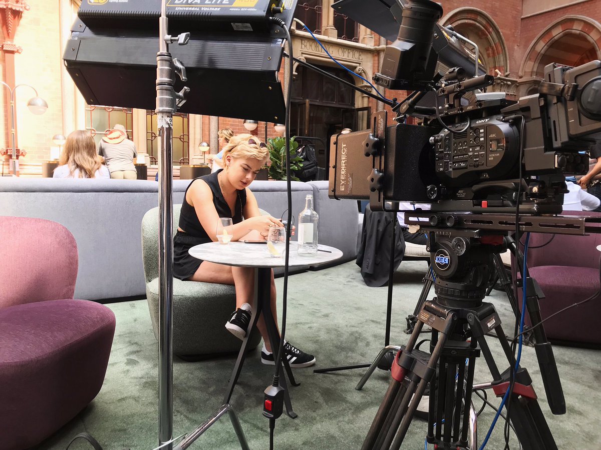 Cloud9MediaLDN's tweet photo. We’re ready for our close-up! Our Assistant Producer Han stealing the limelight with @MarriottIntl at the gorgeous @StPancrasRen. Using #EyeDirect, #FS7 and some #KinoFlo DIVA lights, it’s the perfect combination that puts contributors at ease so their message can shine through. https://t.co/iQsQPFo932