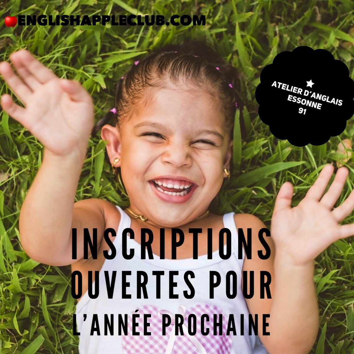 EnglishApplefr's tweet photo. Rejoignez-nous à Bures-sur-Yvette.  3 à 17 ans. 🤩 Places limitées. Have fun learning English 🍭👉https://t.co/HqhLhCa1T2 🍎 https://t.co/Z32ZZR6NXR
