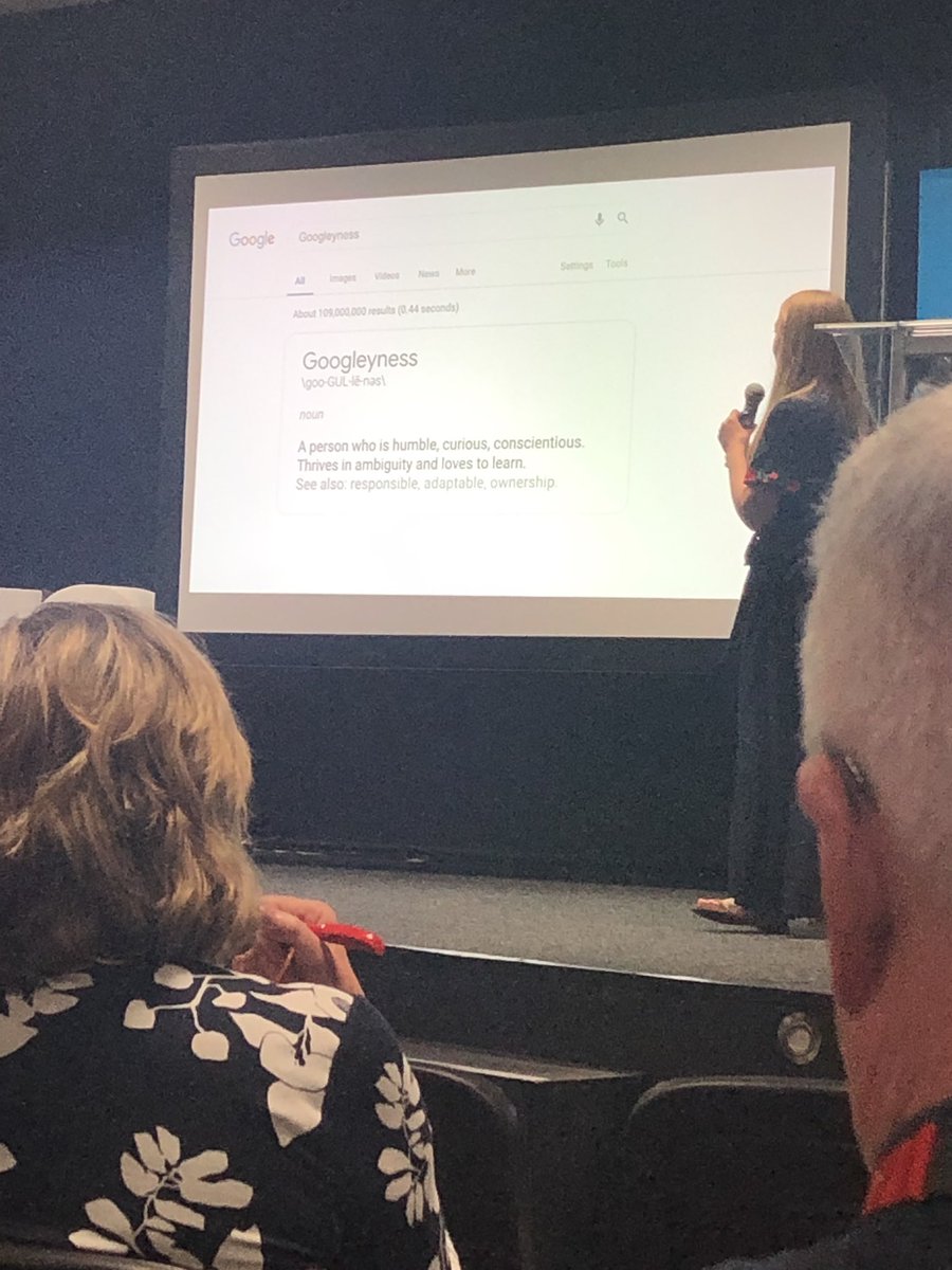MrsSargeson's tweet photo. Great key note today with lots to take away @KirriGooch #googleyness #ESA19 https://t.co/iSLYQZVnRB