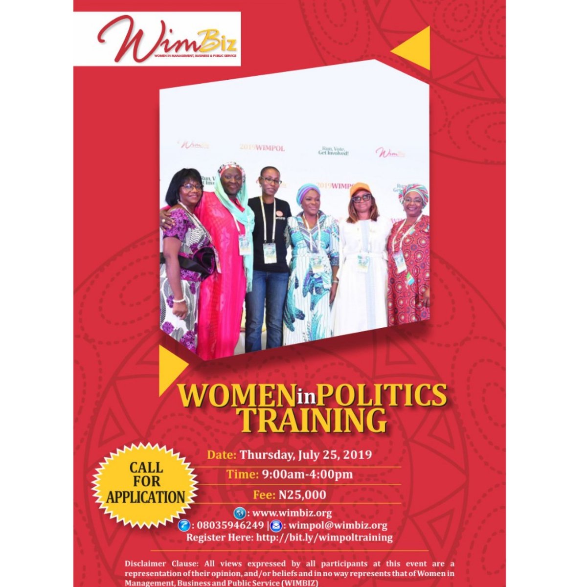 Wimbiz's tweet photo. Are you passionate about Nation Building? Then it is time to Get Involved! A winning strategy is all you need by 2023. The less than 4% representation of women in political position in Nigeria is not enough.
#WIMPOLTraining2019 #runvotegetinvolved #WomenInPolitics https://t.co/KJzVSutkcD